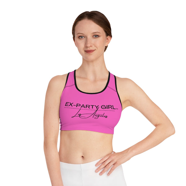 Signature Logo Pink Sports Bra